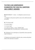 TN ETHICS AND JURISPRUDENCE EXAMINATION TEST 2026 FULL QUESTIONS AND CORRECT ANSWERS