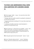 TN ETHICS AND JURISPRUDENCE FINAL PAPER 2026 QUESTIONS WITH ANSWERS GRADED A&plus;