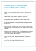 Intuit Tax Level 1 Study Guide Exam Questions With Correct Answers
