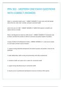 PPN 302 - MIDTERM ONE EXAM QUESTIONS WITH CORRECT ANSWERS