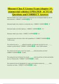 Missouri Class E License Exam &lpar;chapter 15 -  commercial vehicles&rpar; UPDATED  ACTUAL  Questions and CORRECT Answers 
