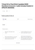Virtual Drive Final EXAM &lpar;updated 2025&rpar; Questions & Answers &vert; Latest Already Graded A&plus; UPDATE 2025&vert;2026