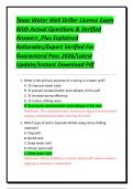 Texas Water Well Driller License Exam With Actual Questions & Verified Answers &comma;Plus Explained Rationales&sol;Expert Verified For Guaranteed Pass 2026&sol;Latest Update&sol;Instant Download Pdf