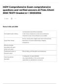 MSW Comprehensive Exam comprehensive questions and verified answers ACTUAL EXAM 2025 TEST&excl;&excl; Graded A&plus; &vert; 2025&vert;2026
