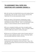 TSI ASSESSMENT FINAL PAPER 2026 QUESTIONS WITH ANSWERS GRADED A&plus;