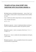 TSI MATH ACTUAL EXAM SCRIPT 2026 QUESTIONS WITH SOLUTIONS GRADED A&plus;