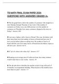 TSI MATH FINAL EXAM PAPER 2026 QUESTIONS WITH ANSWERS GRADED A&plus;