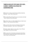TUBERCULOSIS ELITE TEST BANK WITH 100&percnt; CORRECT VERIFIED SOLUTIONS FOR GUARANTEED PASS