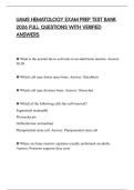 UAMS HEMATOLOGY EXAM PREP TEST BANK 2026 FULL QUESTIONS WITH VERIFIED ANSWERS