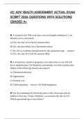 UC ADV HEALTH ASSESSMENT ACTUAL EXAM SCRIPT 2026 QUESTIONS WITH SOLUTIONS GRADED A&plus;