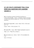 UC ADV HEALTH ASSESSMENT FINAL EXAM PAPER 2026 QUESTIONS WITH ANSWERS GRADED A&plus;