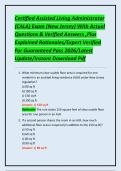 Certified Assisted Living Administrator &lpar;CALA&rpar; Exam &lpar;New Jersey&rpar; With Actual Questions & Verified Answers &comma;Plus Explained Rationales&sol;Expert Verified For Guaranteed Pass 2026&sol;Latest Update&sol;Instant Download Pdf