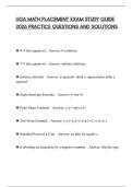 UGA MATH PLACEMENT EXAM STUDY GUIDE 2026 PRACTICE QUESTIONS AND SOLUTIONS