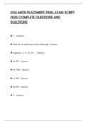 UGA MATH PLACEMENT FINAL EXAM SCRIPT 2026 COMPLETE QUESTIONS AND SOLUTIONS