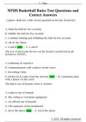 NFHS Basketball Rules Test Questions and  Correct Answers