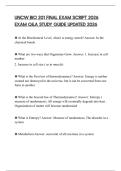 UNCW BIO 201 FINAL EXAM SCRIPT 2026 EXAM Q&A STUDY GUIDE UPDATED 2026