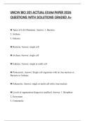 UNCW BIO 201 ACTUAL EXAM PAPER 2026 QUESTIONS WITH SOLUTIONS GRADED A&plus;