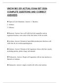 UNCW BIO 201 ACTUAL EXAM SET 2026 COMPLETE QUESTIONS AND CORRECT ANSWERS
