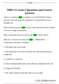 NHS 111 exam 2 Questions and Correct  Answers
