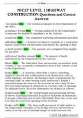 NICET LEVEL 1 HIGHWAY  CONSTRUCTION Questions and Correct  Answers