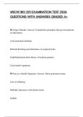 UNCW BIO 201 EXAMINATION TEST 2026 QUESTIONS WITH ANSWERS GRADED A&plus;