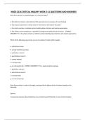 NSGD 2216 CRITICAL INQUIRY WEEK 6-11 QUESTIONS AND ANSWERS