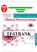 Testbank for roach s introductory clinical pharmacology 12th edition with complete solution RATED A&plus; 2025&sol;2026 NEW&excl;&excl;