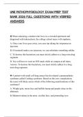 UNE PATHOPHYSIOLOGY EXAM PREP TEST BANK 2026 FULL QUESTIONS WITH VERIFIED ANSWERS