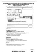 PEARSON EDEXCEL LEVEL 3 GCE 9EC0&sol;01 ECONOMICS A ADVANCED PAPER 1&colon; MARKETS AND BUSINESS BEHAVIOUR &plus;MARK SCHEME MAY 2025
