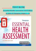 Complete Test Bank for Essential Health Assessment, 2nd Edition by Janice M. Thompson – Chapters 1–24