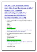 NM MS-12 Fire Protection Systems Exam With Actual Questions & Verified Answers &comma;Plus Explained Rationales&sol;Expert Verified For Guaranteed Pass 2026&sol;Latest Update&sol;Instant Download Pdf