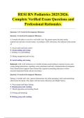 HESI RN Pediatrics 2025&sol;2026&period; Complete Verified Exam Questions and  Professional Rationales&period;