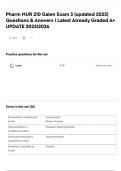Pharm NUR 210 Galen Exam 3 &lpar;updated 2025&rpar; Questions & Answers &vert; Latest Already Graded A&plus; UPDATE 2025&vert;2026