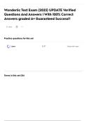 Wonderlic Test Exam &lpar;2025&rpar; UPDATE Verified Questions And Answers &vert; With 100&percnt; Correct Answers graded A&plus; Guaranteed Success&excl;&excl;