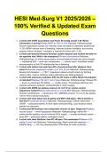 HESI Med-Surg V1 2025&sol;2026 &ndash; 100&percnt; Verified & Updated Exam Questions