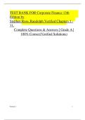 TEST BANK FOR Corporate Finance 13th Edition by Stephen Ross&comma; Randolph Verified Chapters 1 - 31&comma; Complete Questions & Answers &vert; Grade A &vert; 100&percnt; Correct&lpar;Verified Solutions&rpar;