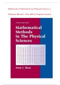Mathematical Methods in the Physical Sciences &lpar;3rd Edition&comma; 2005&rpar; &ndash; Solutions Manual &ndash; Boas