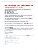 FNP 1 Dermatology FINAL Exam Questions And  Answers Verified 100&percnt; Correct