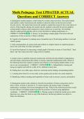 Math Pedagogy Test UPDATED ACTUAL   Questions and CORRECT Answers 