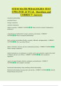 STEM MATH PEDAGOGIES TEST  UPDATED ACTUAL  Questions and  CORRECT Answers 