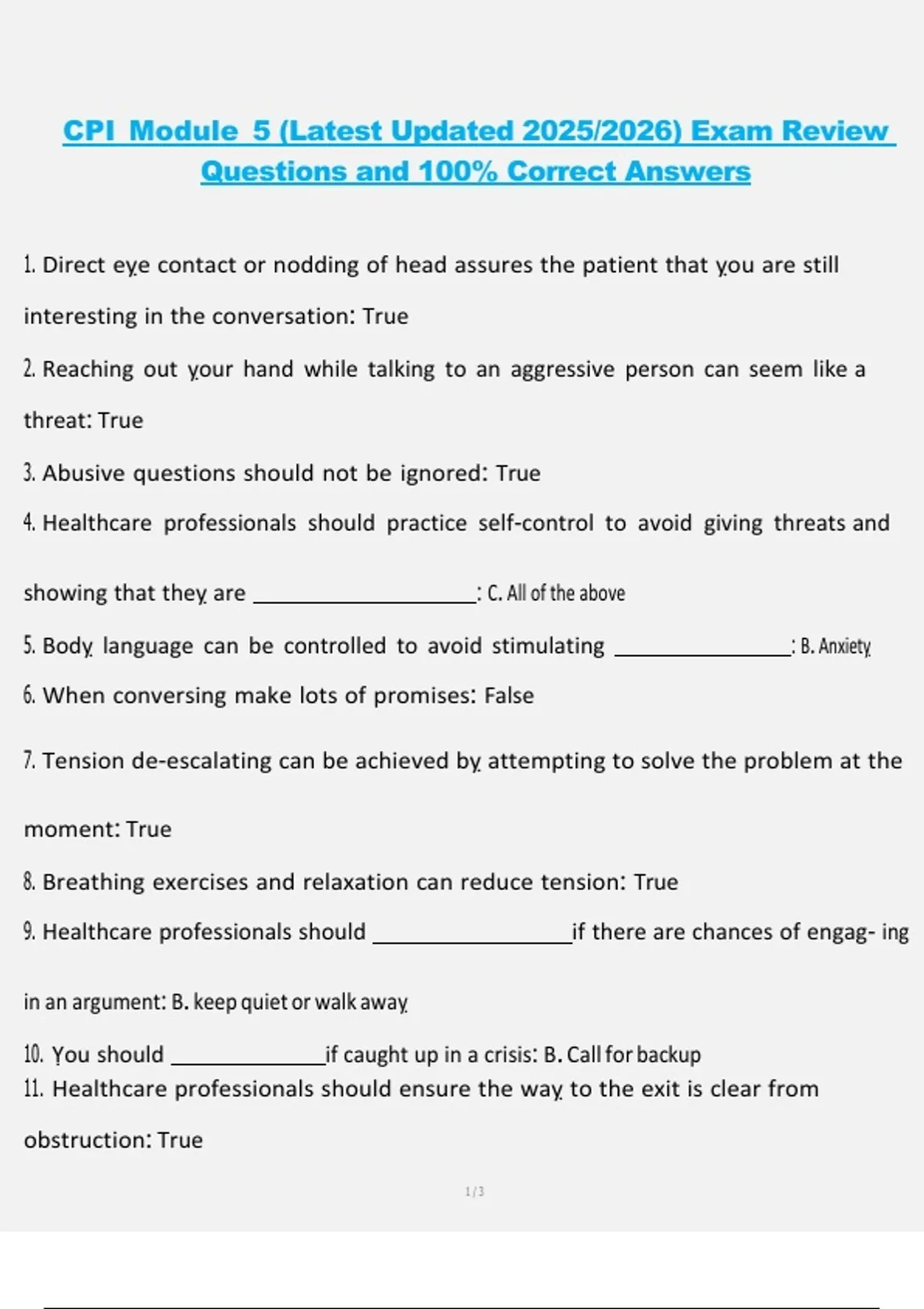 CPI Module 5 Exam Review Questions and 100% Correct Answers – Latest ...