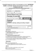 PEARSON EDEXCEL LEVEL 3 GCE 9GU0&sol;03 GUJARATI ADVANCED PAPER 3&colon; LISTENING&comma; READING AND WRITING IN GUJARATI &plus; MARK SCHEME JUNE 2025