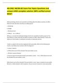 AG-CNS&sol; AGCNS-BC Exam Test Topics Questions and answers With complete solution 100&percnt; verified correct NEW&excl;&excl;