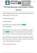 CSP final Questions with Detailed Verified  Answers