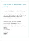CSD 315 Final Exam Questions With Correct Answers