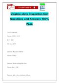 Virginia state inspection test Questions and Answers 100&percnt; Pass