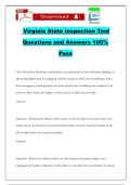 Virginia State Inspection Test Questions and Answers 100&percnt; Pass