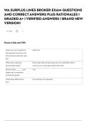 WA SURPLUS LINES BROKER EXAM QUESTIONS AND CORRECT ANSWERS PLUS RATIONALES &vert; GRADED A&plus; &vert; VERIFIED ANSWERS &vert; BRAND NEW VERSION&excl;