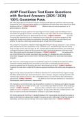 AHIP Final Exam Test Exam Questions with Revised Answers &lpar;2025 &sol; 2026&rpar; 100&percnt; Guarantee Pass&period;