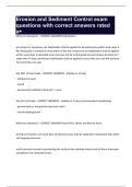 Erosion and Sediment Control exam questions with correct answers rated a&plus;